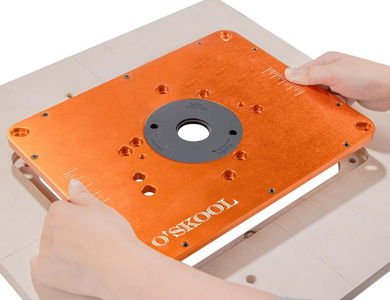 O'SKOOL Router Table Insert Plate Template Kit – Includes MDF Routing Template, Threaded Inserts, Router Bits for 9-1/4 x 11-3/4 Standard Plates, RTS020 - Image 4